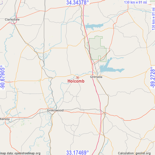 Holcomb on map