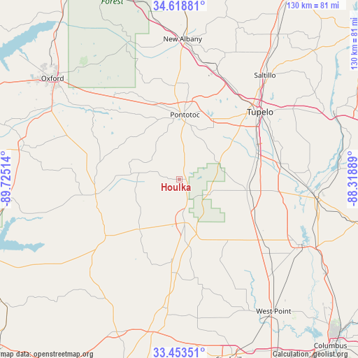 Houlka on map