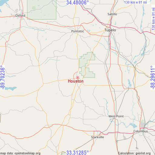 Houston on map