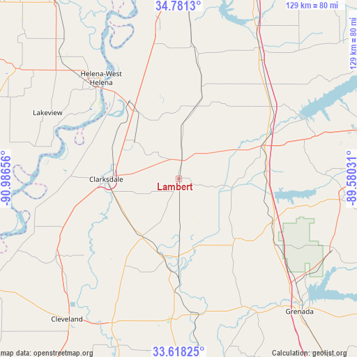Lambert on map