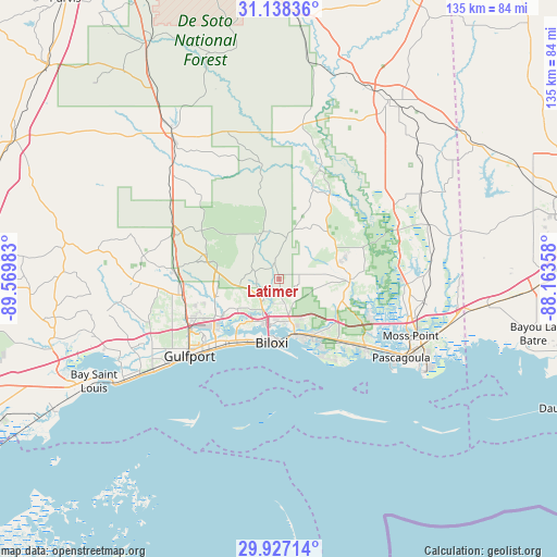 Latimer on map