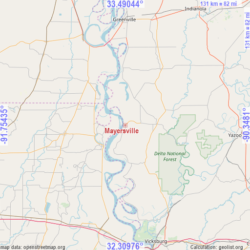 Mayersville on map