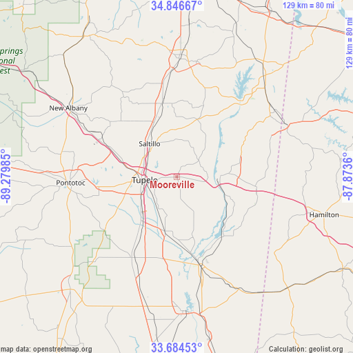 Mooreville on map