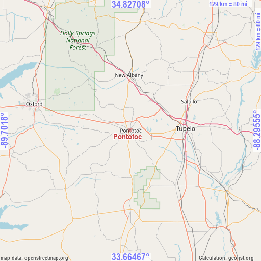 Pontotoc on map