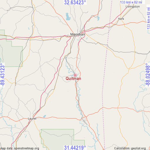 Quitman on map