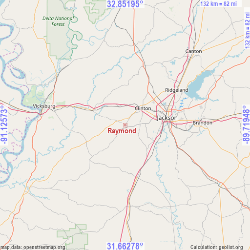 Raymond on map