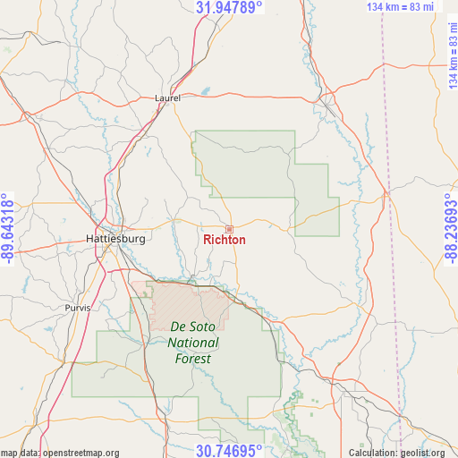 Richton on map