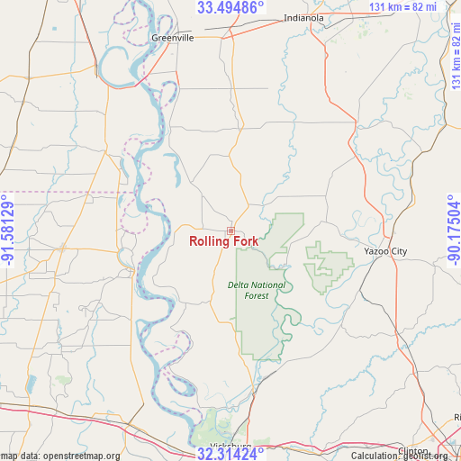Rolling Fork on map
