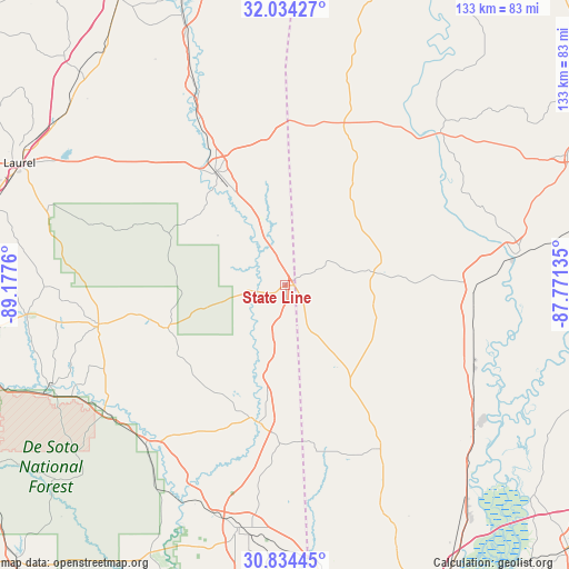 State Line on map