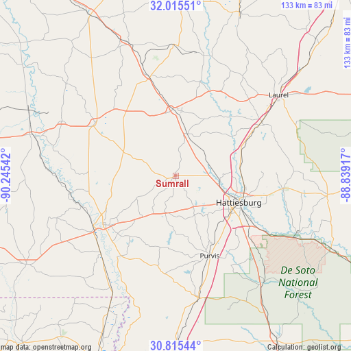 Sumrall on map