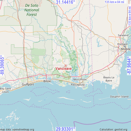 Vancleave on map