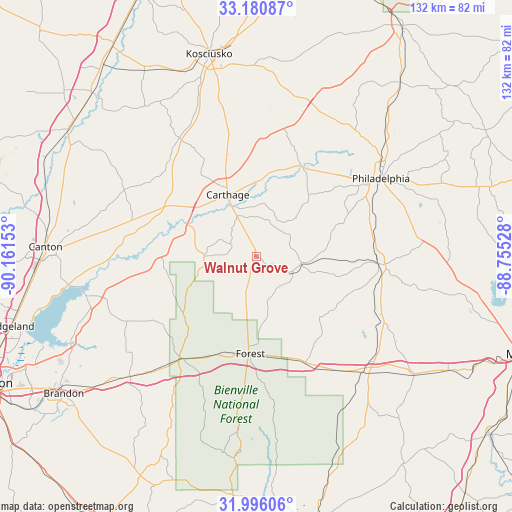 Walnut Grove on map