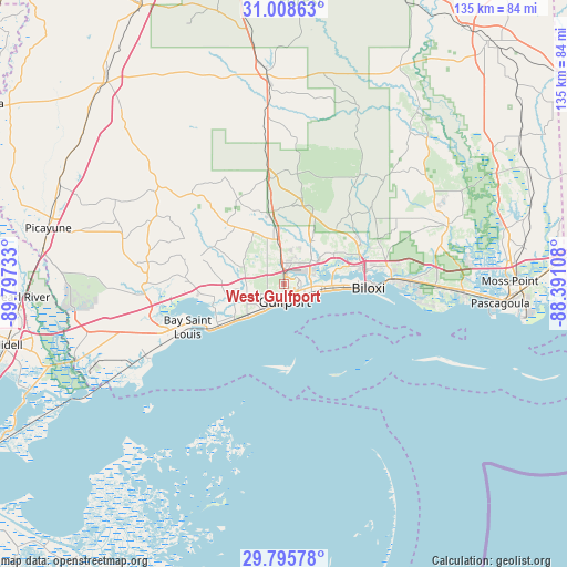 West Gulfport on map