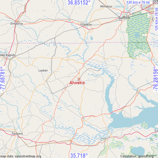 Ahoskie on map