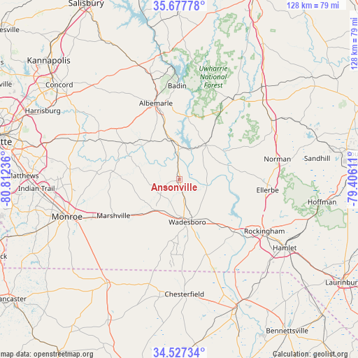 Ansonville on map