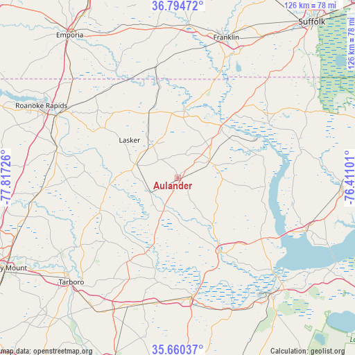 Aulander on map