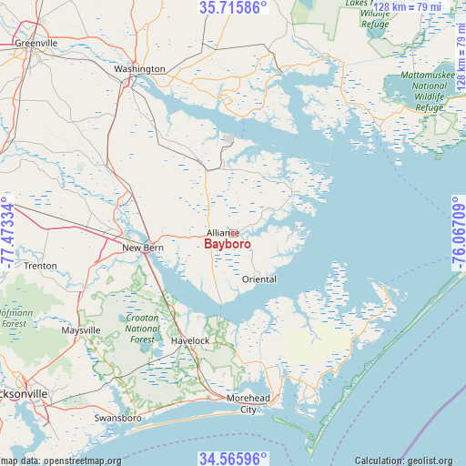 Bayboro on map