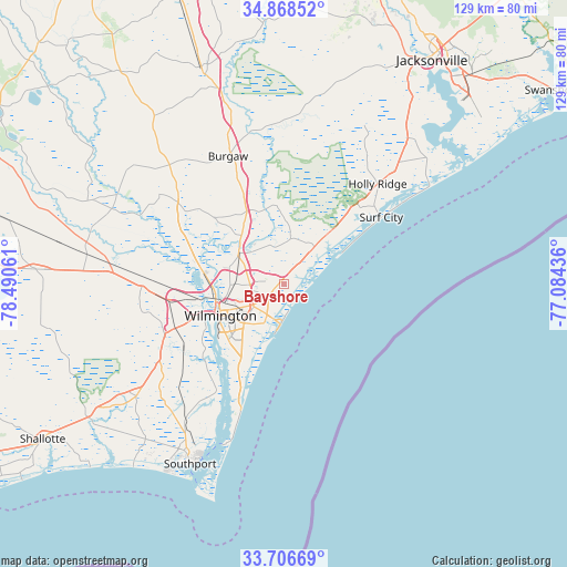 Bayshore on map