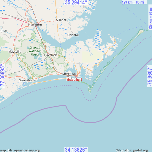 Beaufort on map