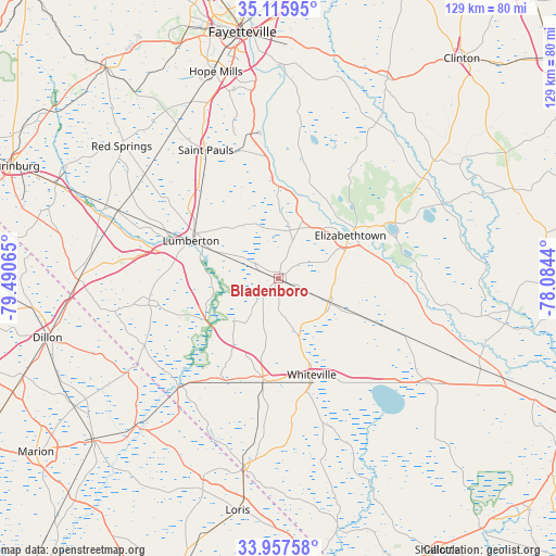 Bladenboro on map