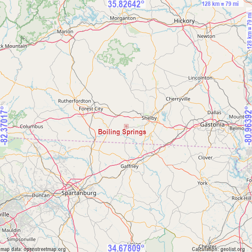 Boiling Springs on map