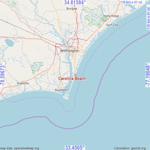 Carolina Beach on map