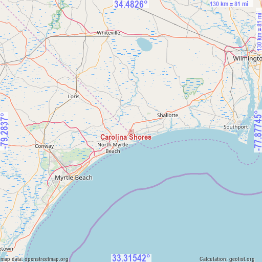 Carolina Shores on map