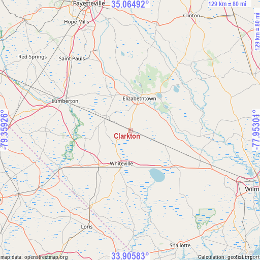 Clarkton on map