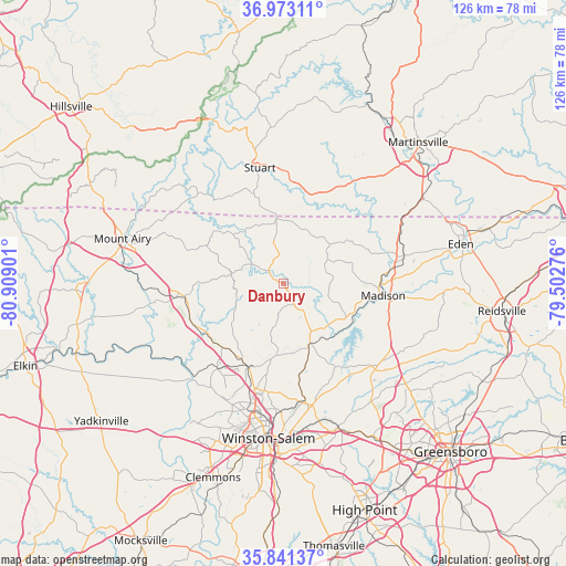 Danbury on map