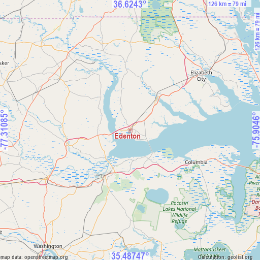 Edenton on map
