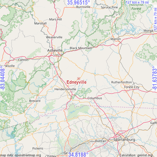 Edneyville on map