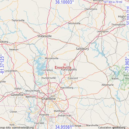 Enochville on map