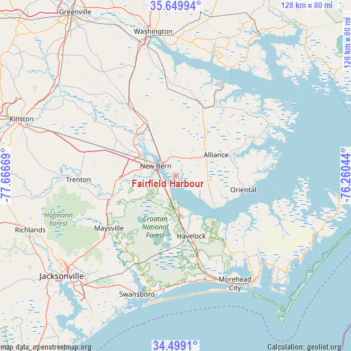 Fairfield Harbour on map