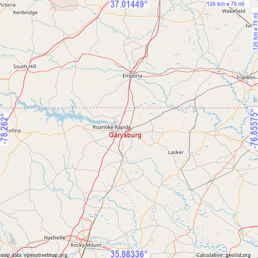 Garysburg on map