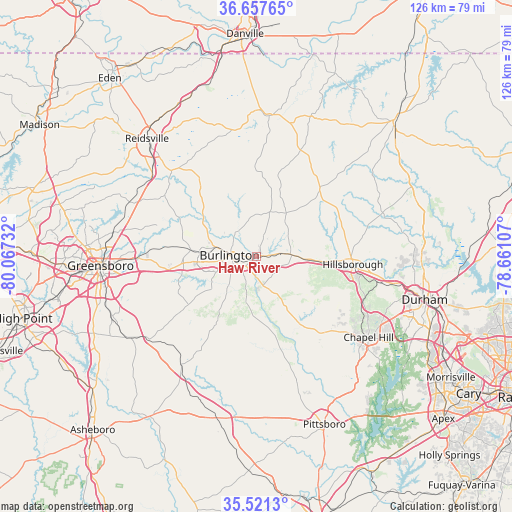 Haw River on map