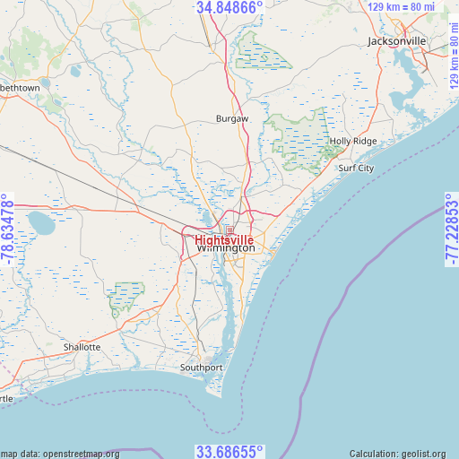 Hightsville on map