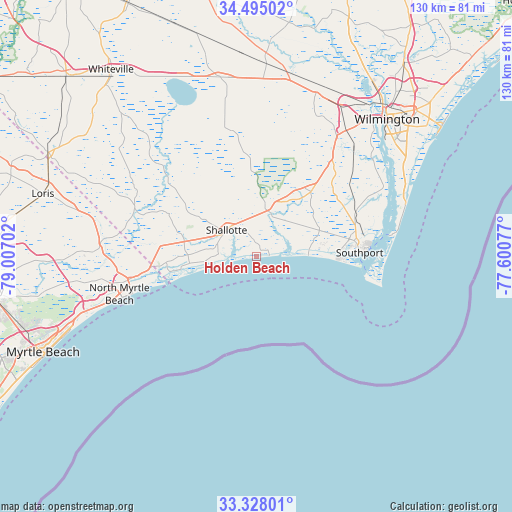 Holden Beach on map