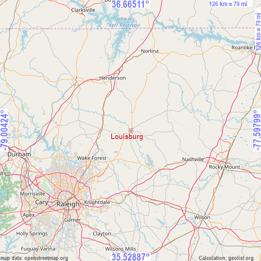 Louisburg on map