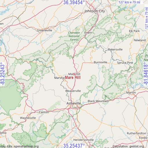 Mars Hill on map