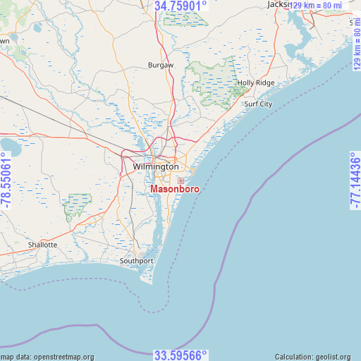 Masonboro on map