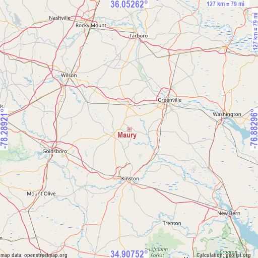 Maury on map