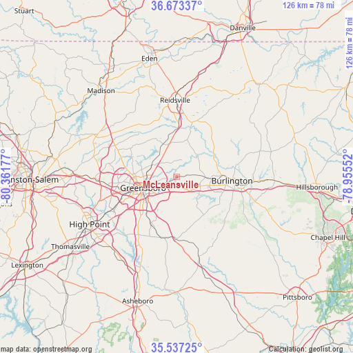 McLeansville on map