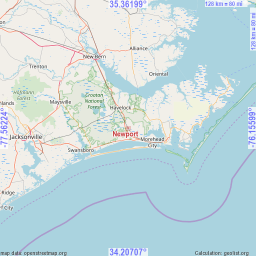 Newport on map