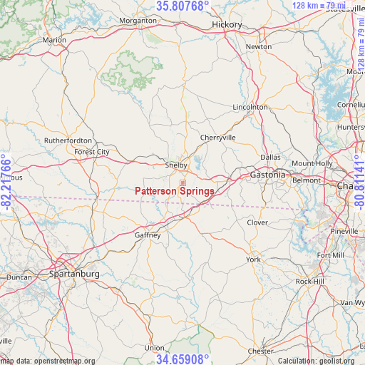 Patterson Springs on map