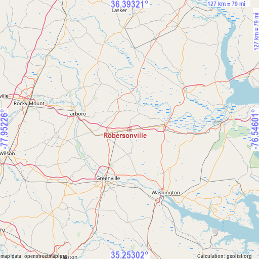 Robersonville on map