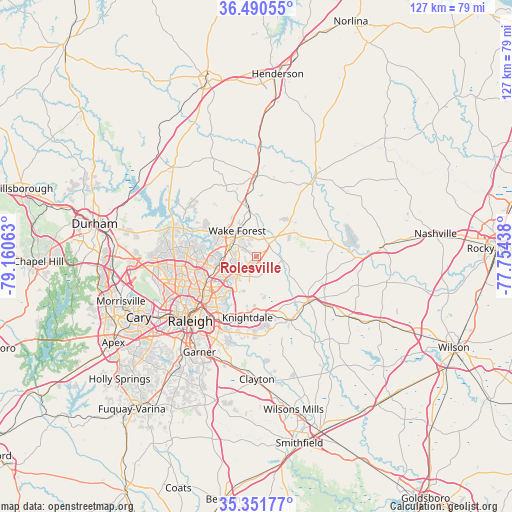 Rolesville on map