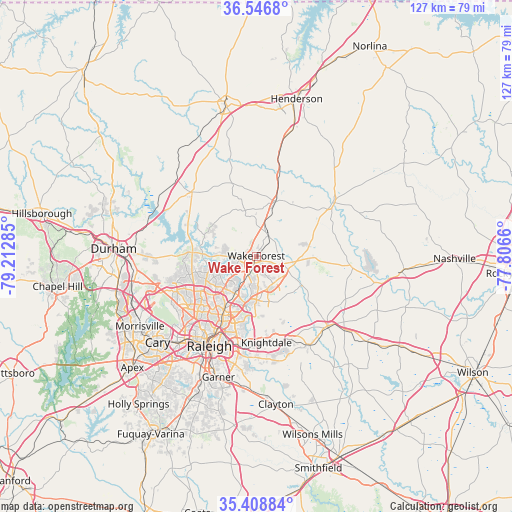 Wake Forest on map