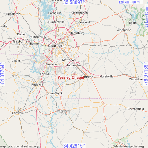Wesley Chapel on map