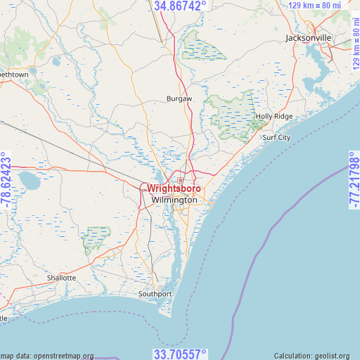 Wrightsboro on map