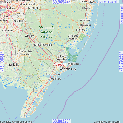 Absecon on map